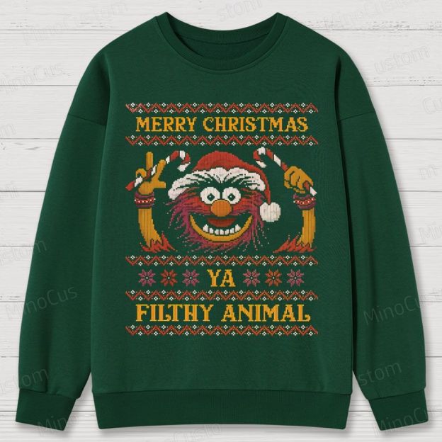Muppets Animal Christmas Cotton Sweatshirts