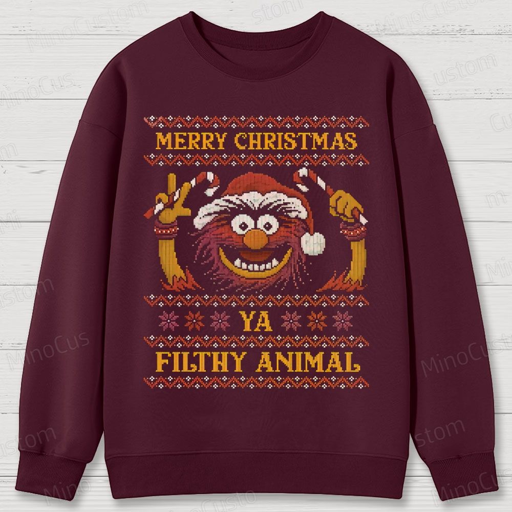 Muppets Animal Christmas Cotton Sweatshirts