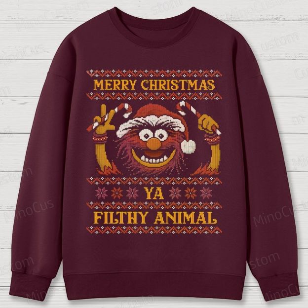 Muppets Animal Christmas Cotton Sweatshirts