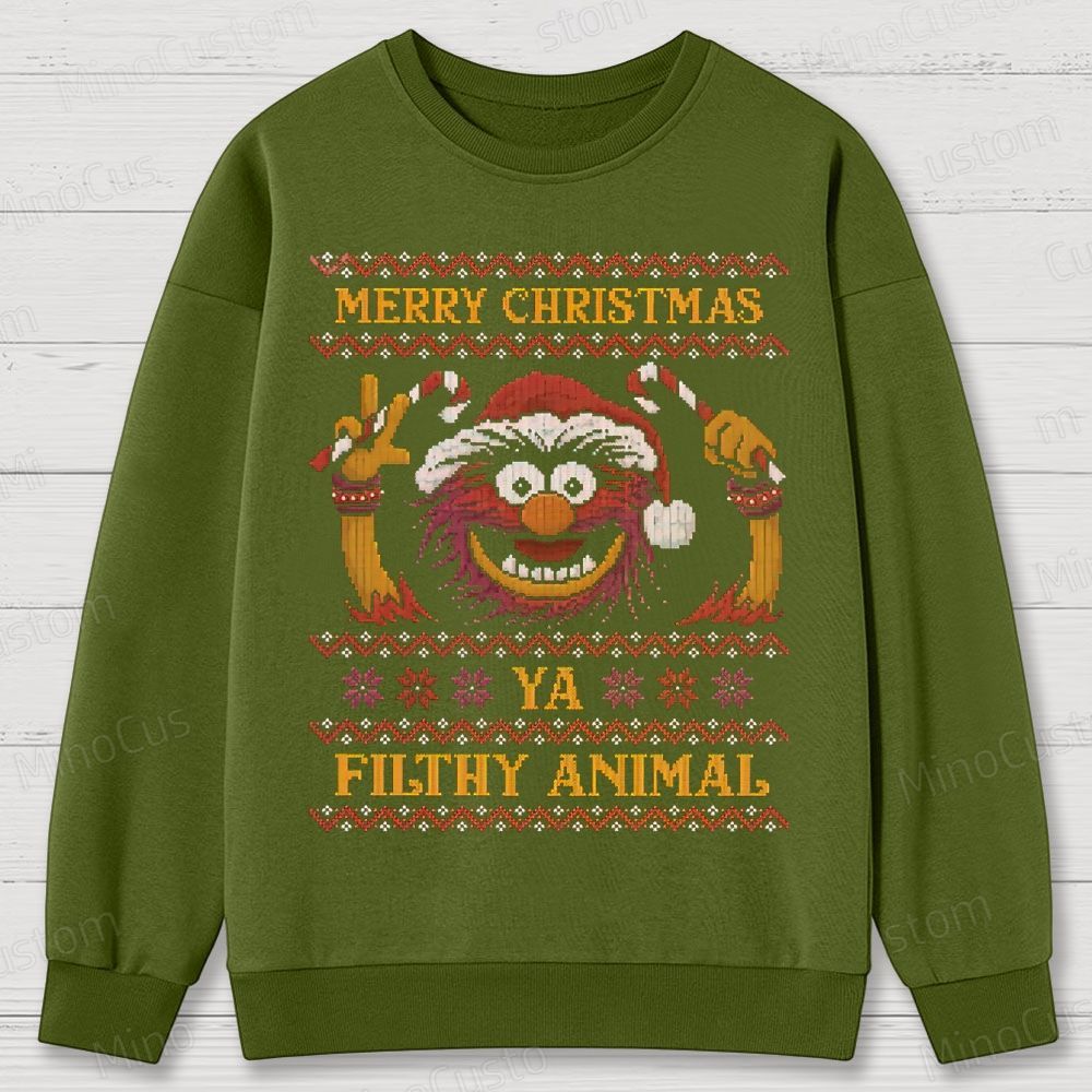 Muppets Animal Christmas Cotton Sweatshirts
