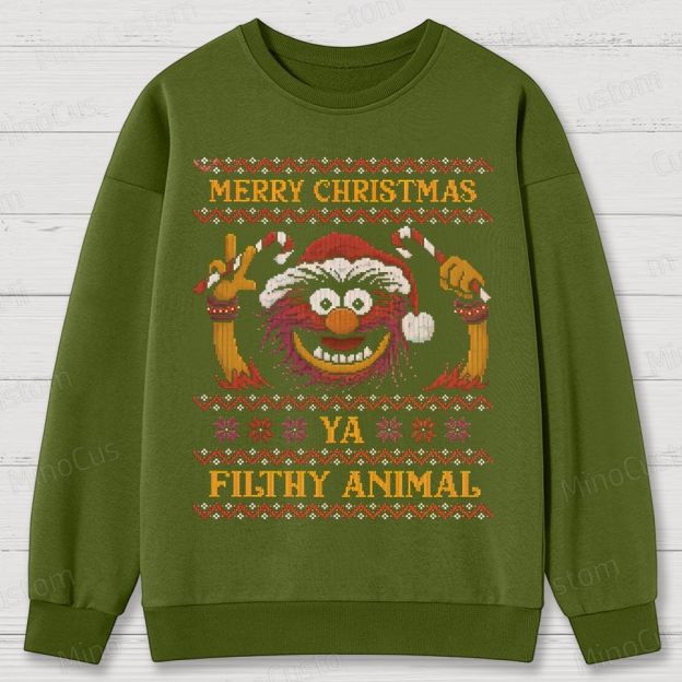 Muppets Animal Christmas Cotton Sweatshirts