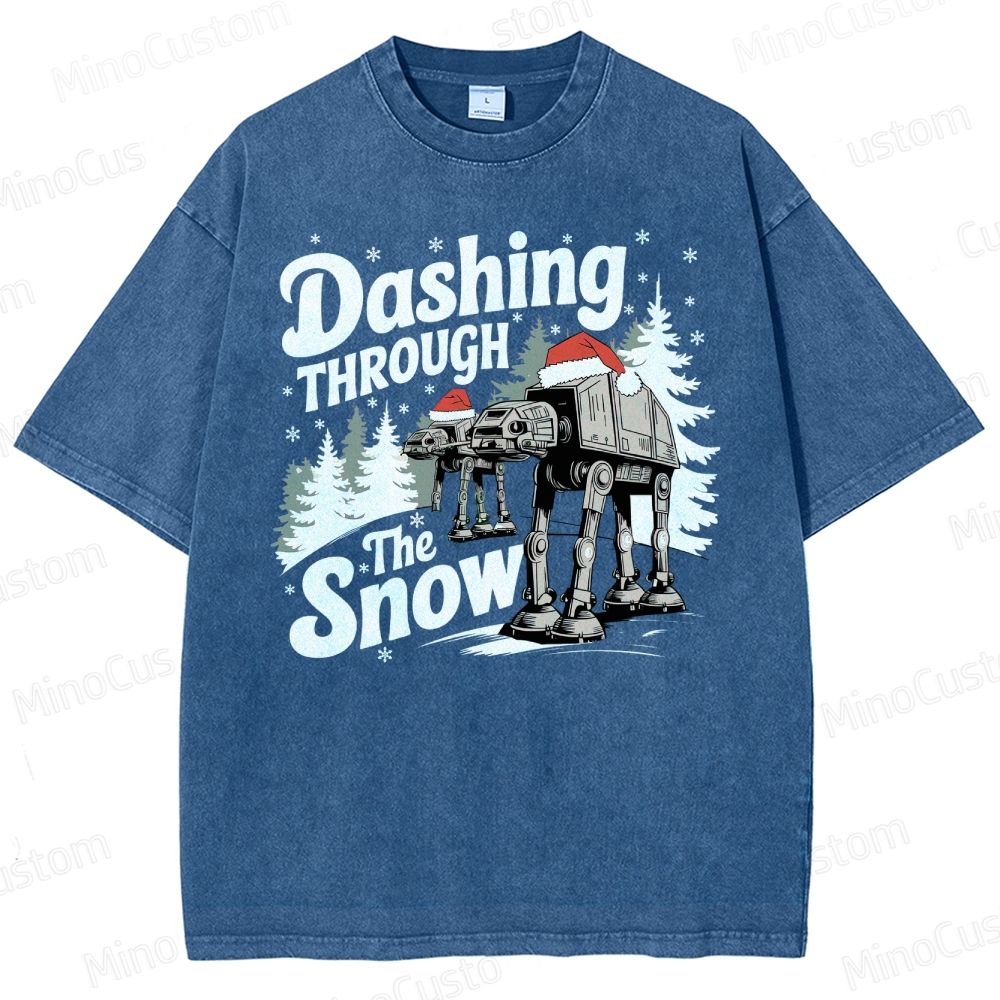 Star Wars AT-AT Christmas Washed T-Shirt 