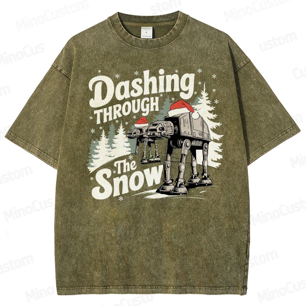 Star Wars AT-AT Christmas Washed T-Shirt 