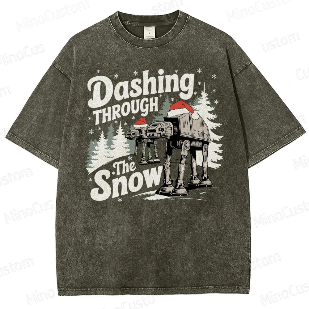 Star Wars AT-AT Christmas Washed T-Shirt 