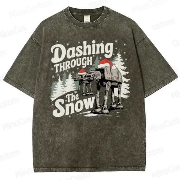 Star Wars AT-AT Christmas Washed T-Shirt 