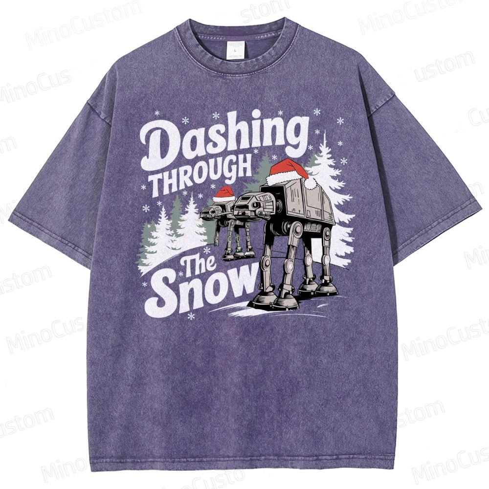 Star Wars AT-AT Christmas Washed T-Shirt 