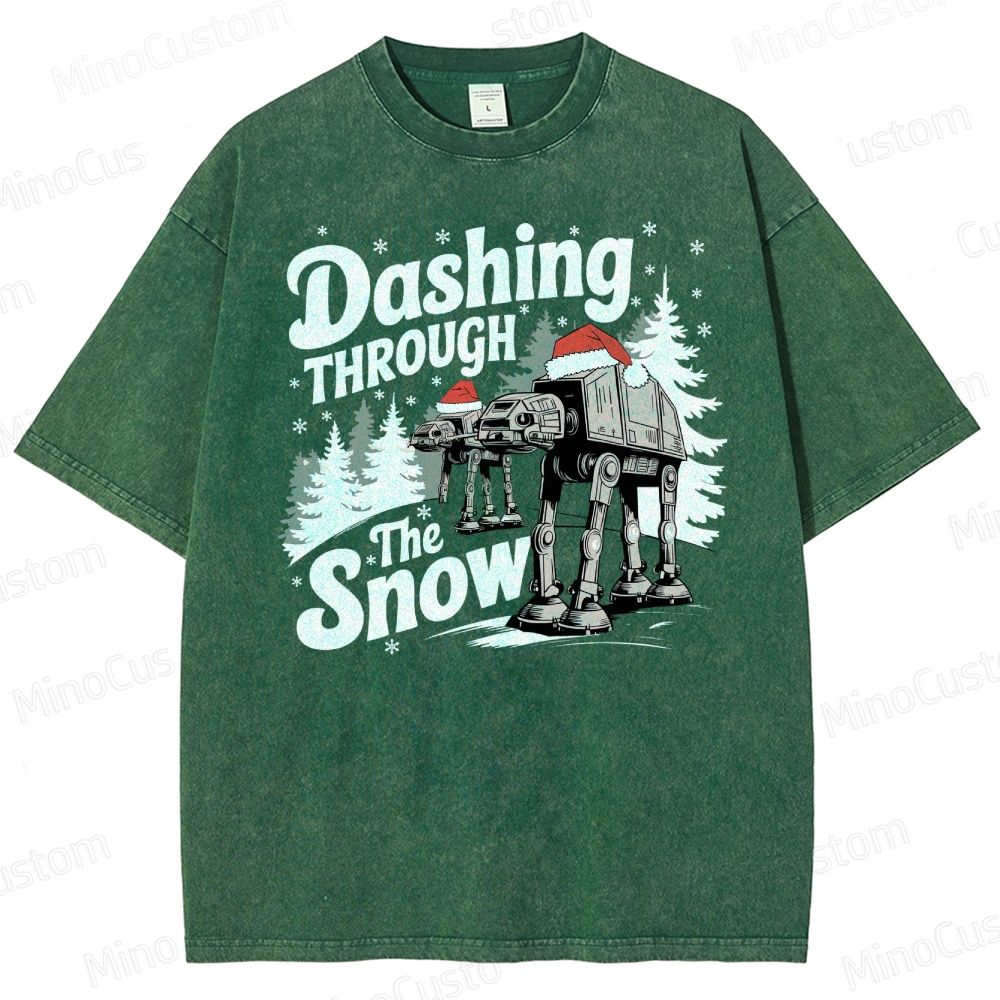 Star Wars AT-AT Christmas Washed T-Shirt 
