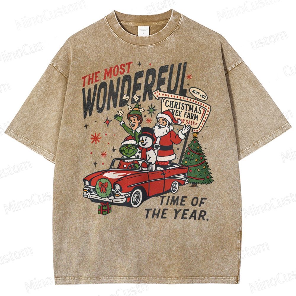 90's Vintage Christmas Movie Washed T-Shirt 