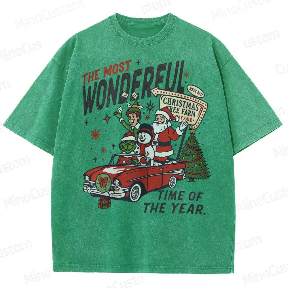 90's Vintage Christmas Movie Washed T-Shirt 