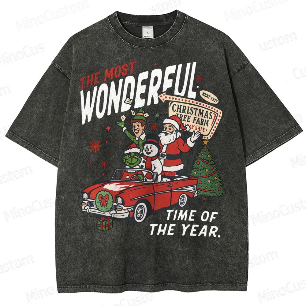 90's Vintage Christmas Movie Washed T-Shirt 
