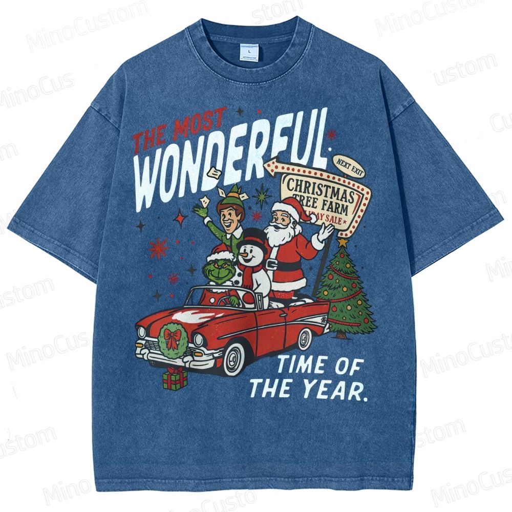 90's Vintage Christmas Movie Washed T-Shirt 