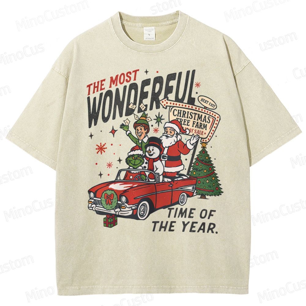 90's Vintage Christmas Movie Washed T-Shirt 