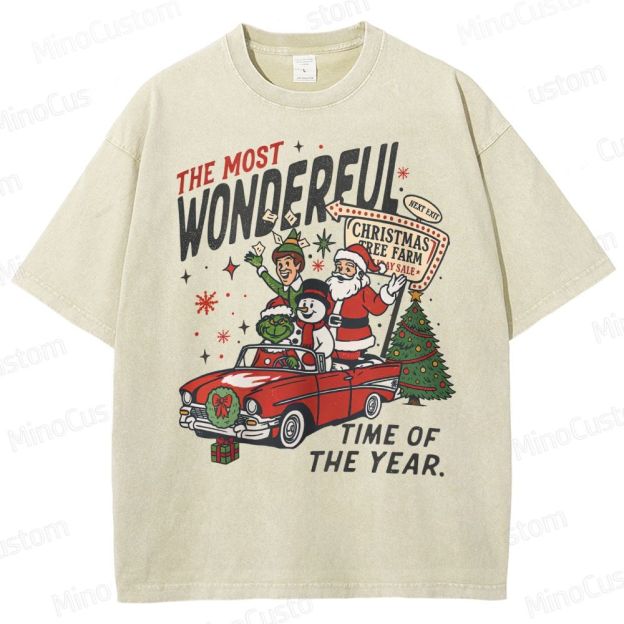 90's Vintage Christmas Movie Washed T-Shirt 
