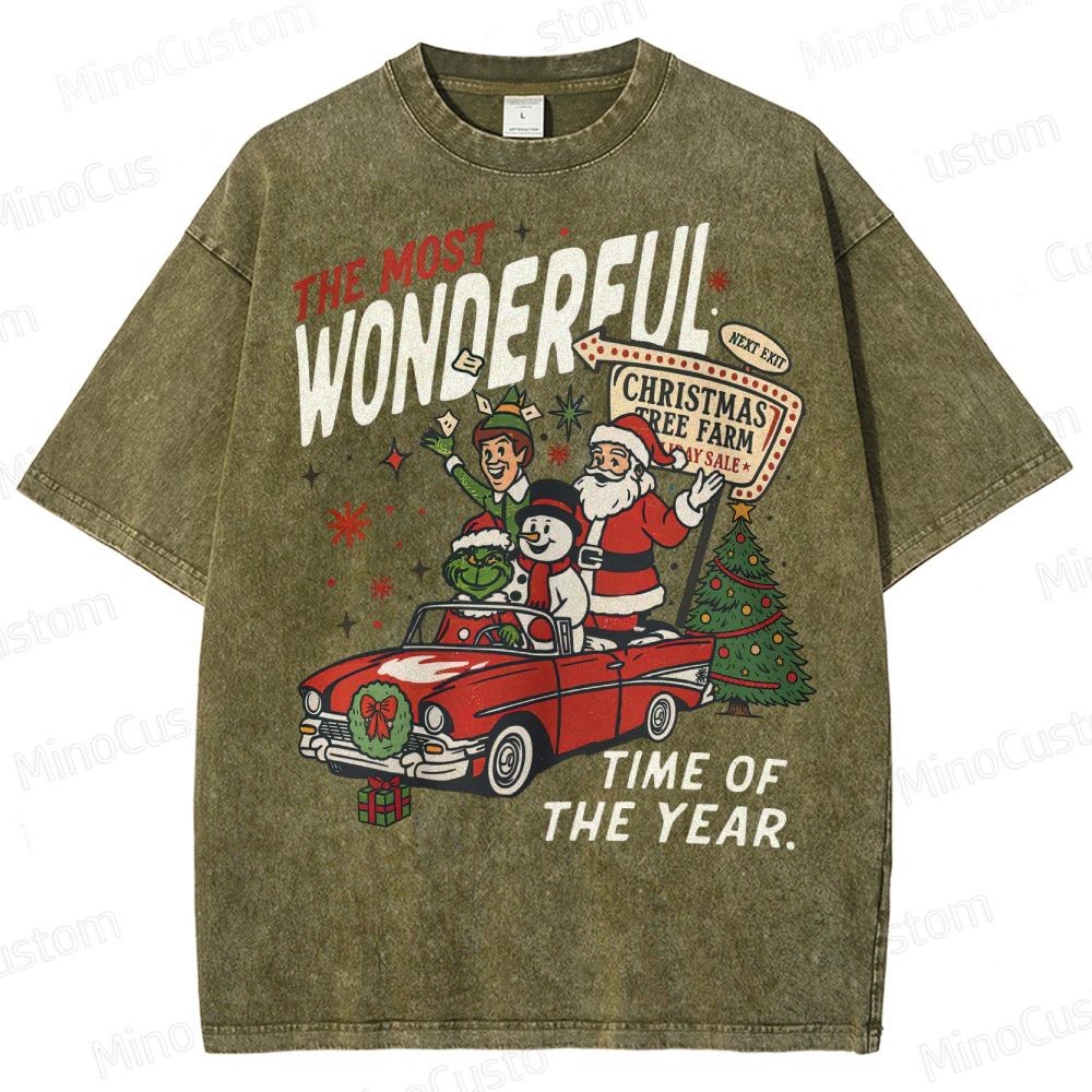 90's Vintage Christmas Movie Washed T-Shirt 