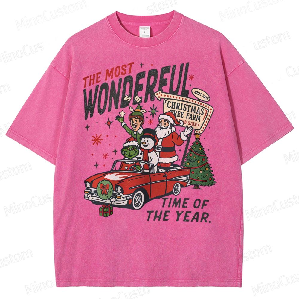 90's Vintage Christmas Movie Washed T-Shirt 