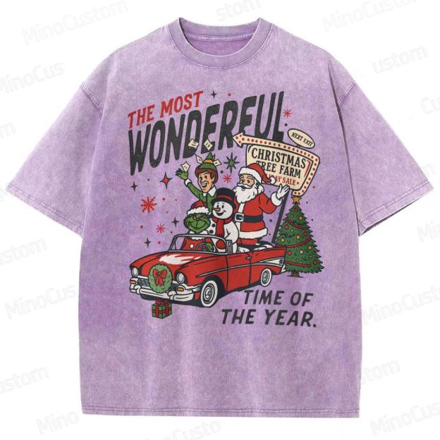 90's Vintage Christmas Movie Washed T-Shirt 