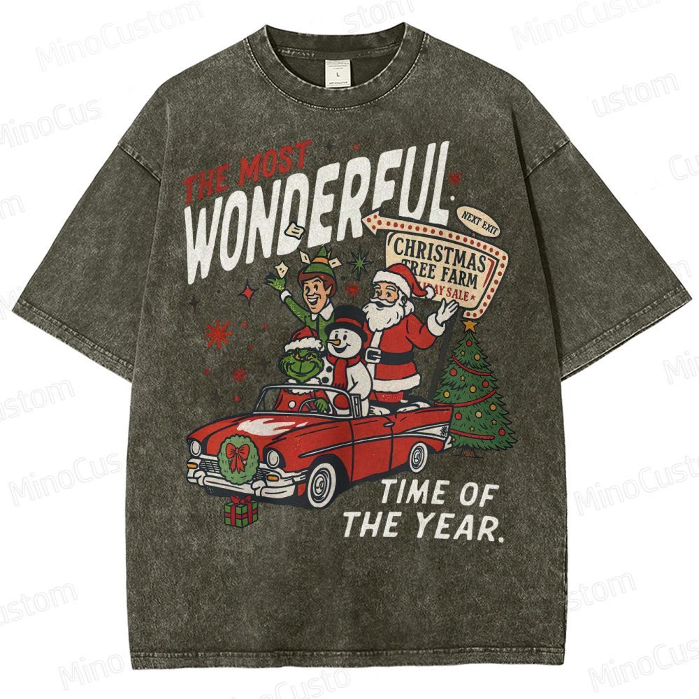 90's Vintage Christmas Movie Washed T-Shirt 