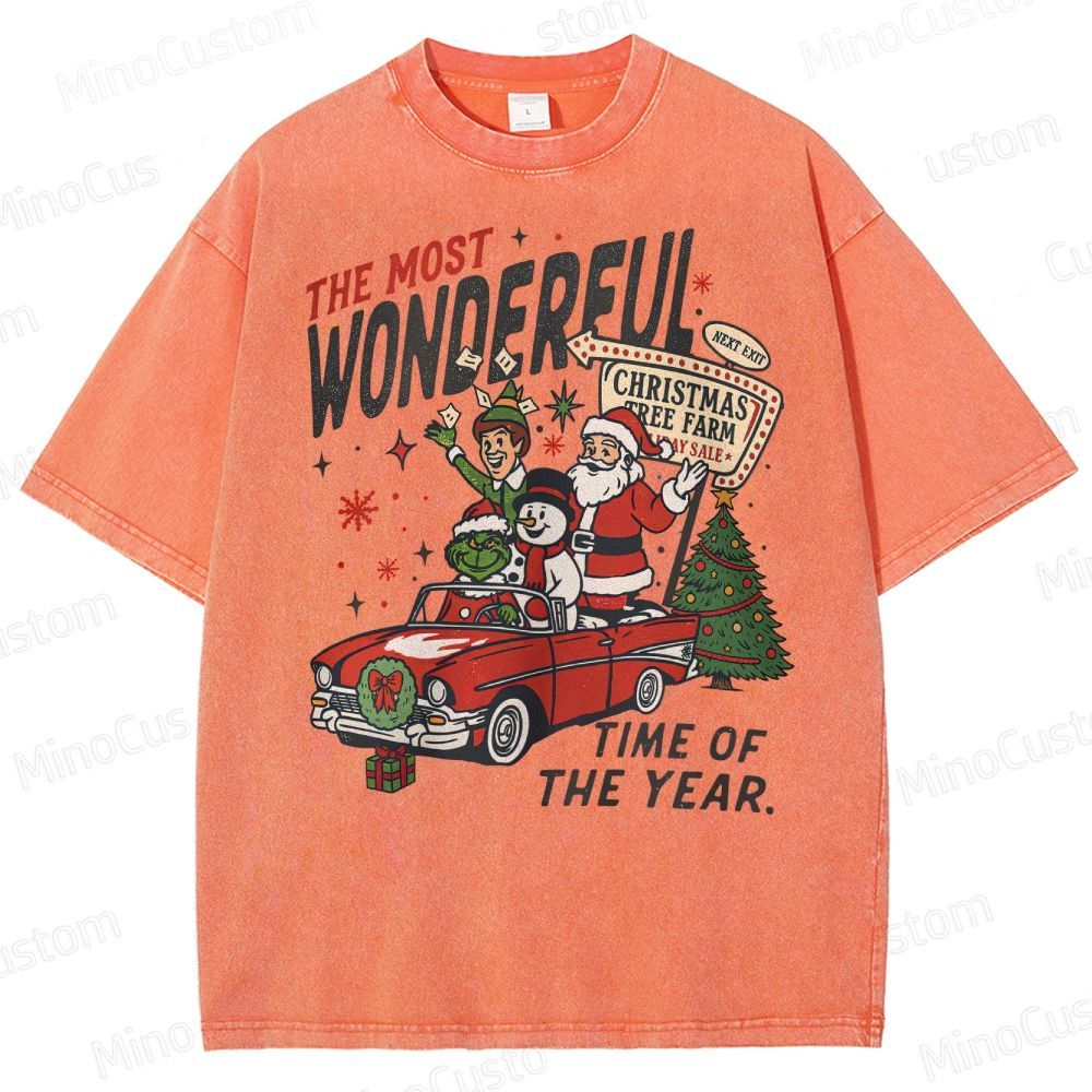 90's Vintage Christmas Movie Washed T-Shirt 