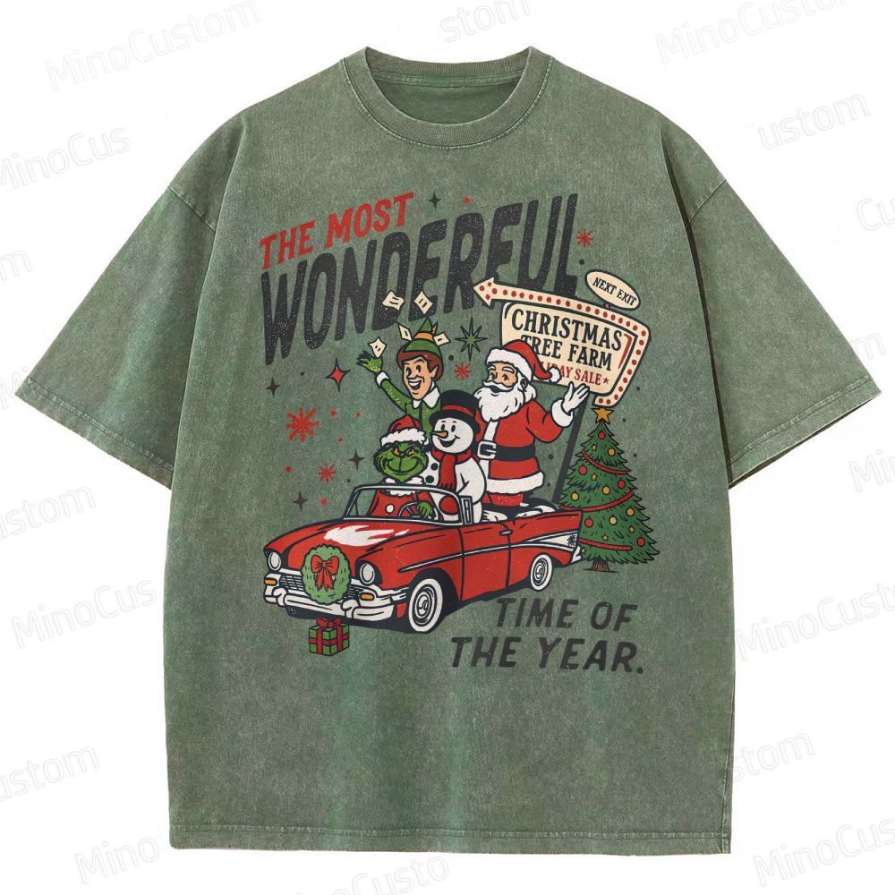 90's Vintage Christmas Movie Washed T-Shirt 