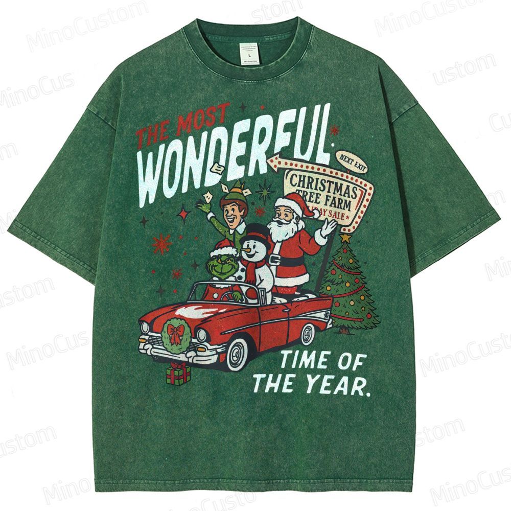 90's Vintage Christmas Movie Washed T-Shirt 