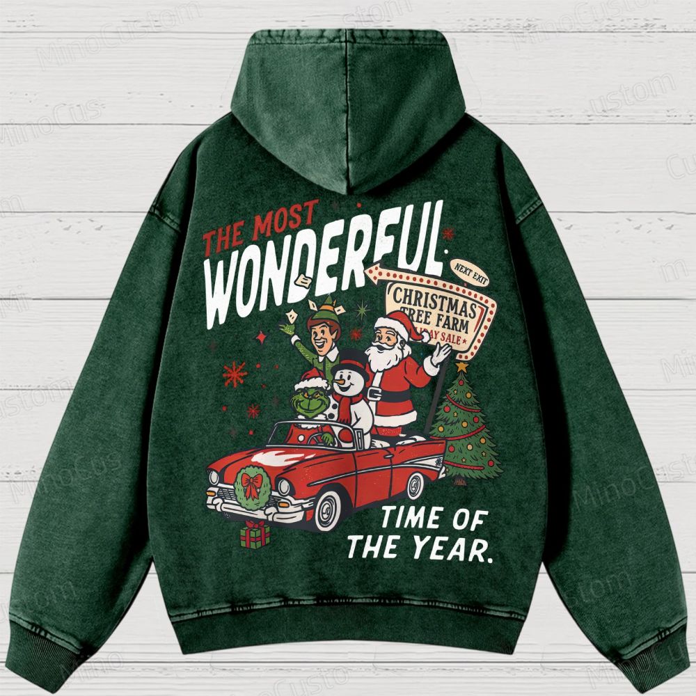 90's Vintage Christmas Movie Washed Hoodies