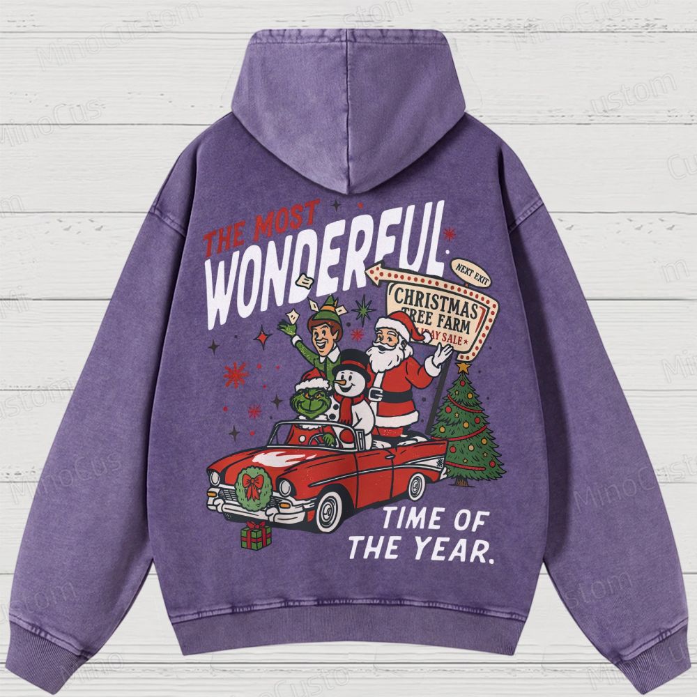90's Vintage Christmas Movie Washed Hoodies
