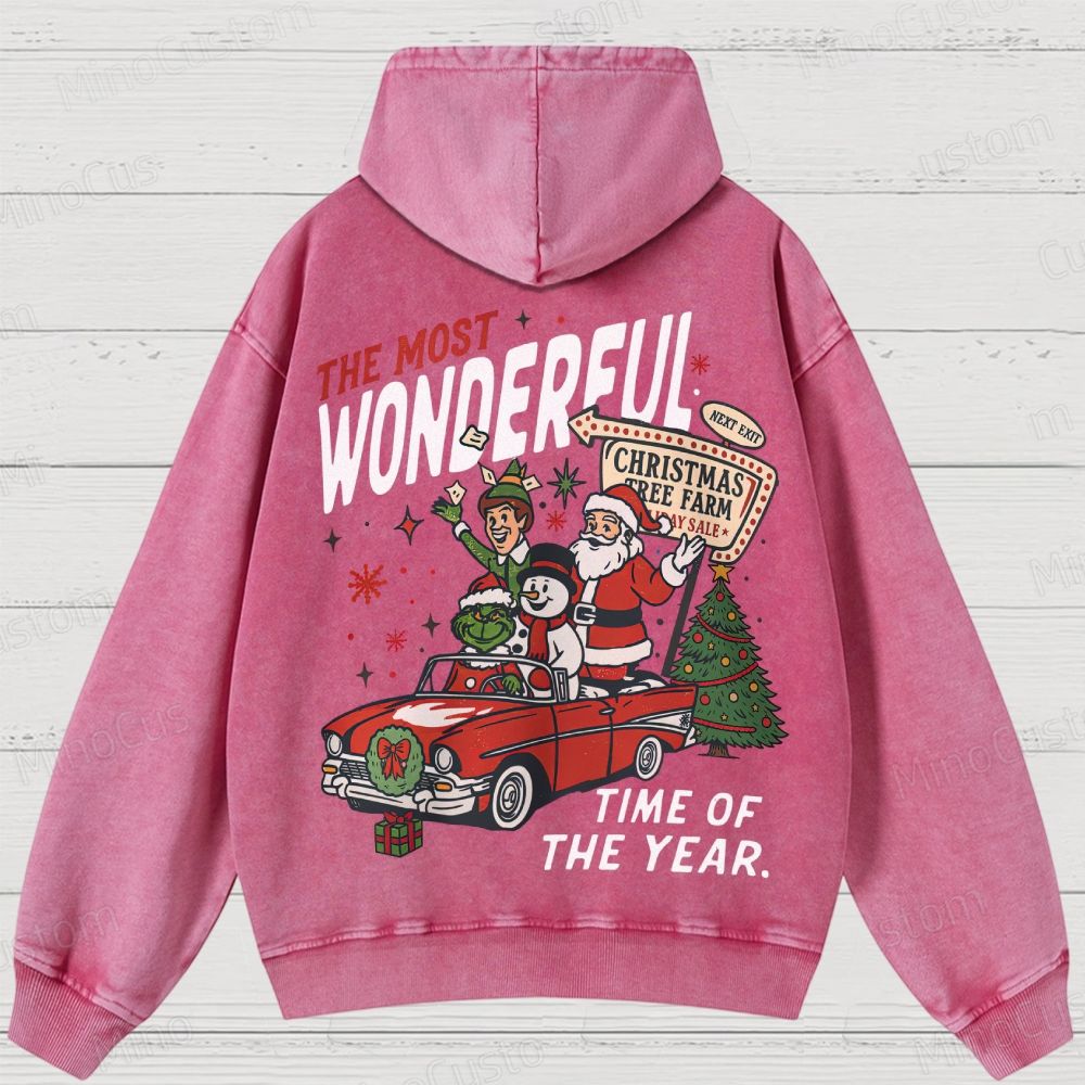 90's Vintage Christmas Movie Washed Hoodies
