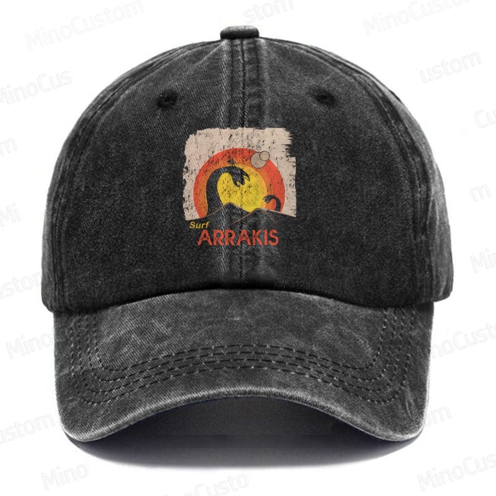 Dune Arrakis Surf Retro Graphic Casual Washed Cap