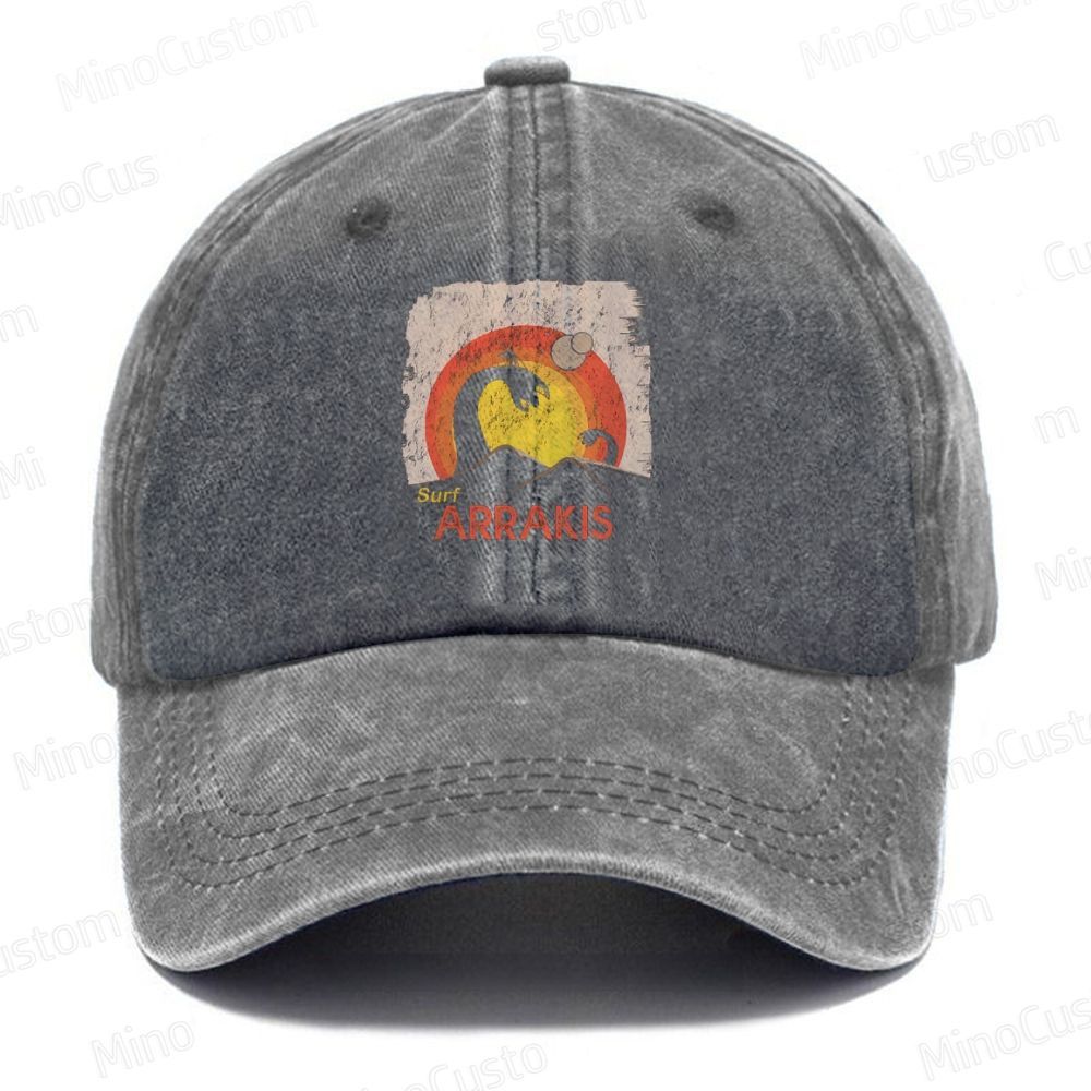 Dune Arrakis Surf Retro Graphic Casual Washed Cap