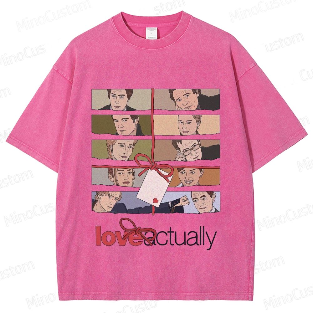 Love Actually Movie Character Printed Washed Vintage Beige Short Sleeve T-Shirt