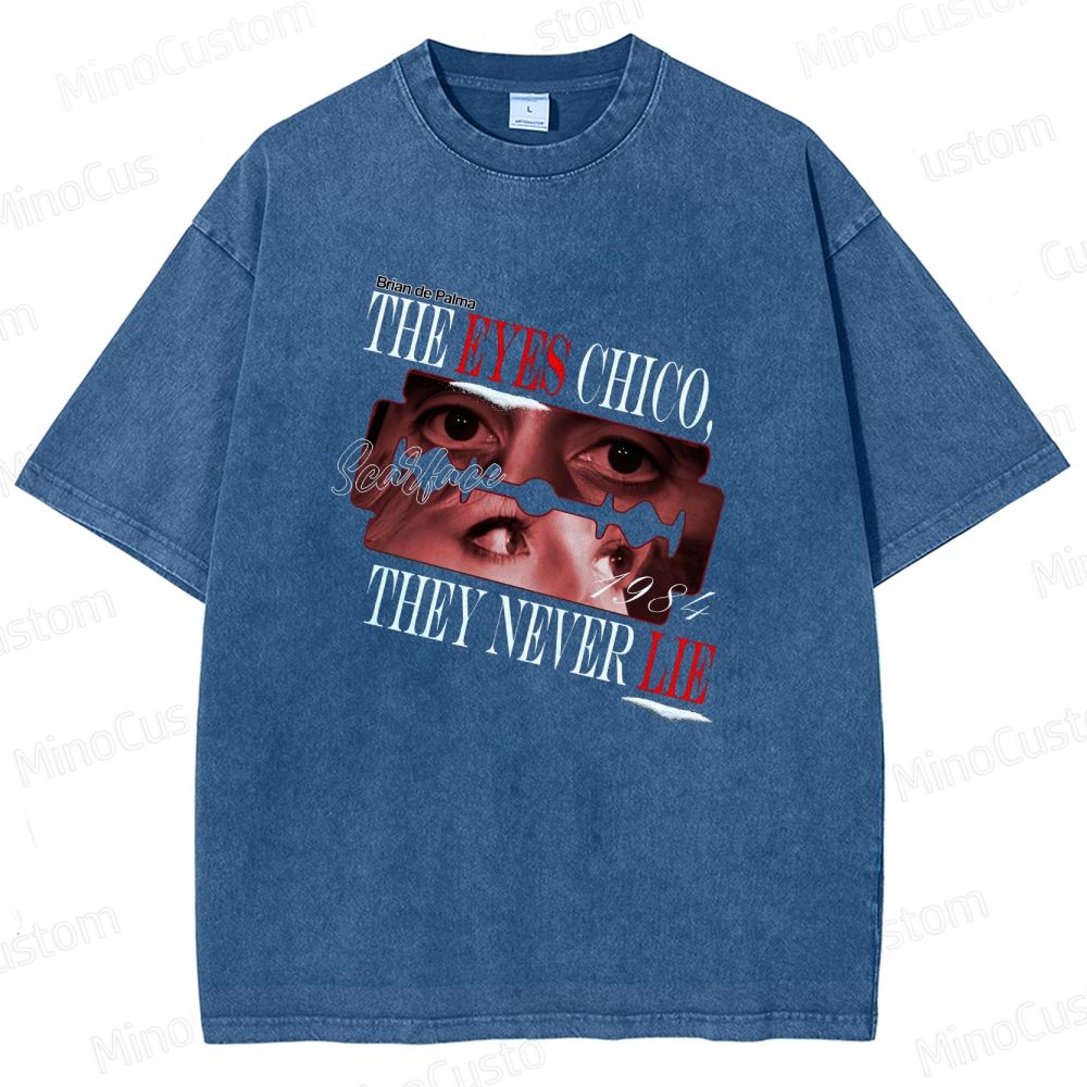 Scarface Movie Quote Printed Washed Vintage Black Short Sleeve T-Shirt