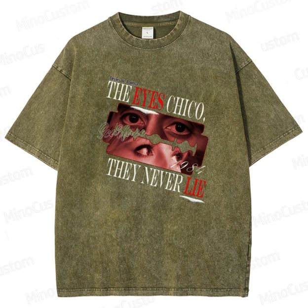 Scarface Movie Quote Printed Washed Vintage Black Short Sleeve T-Shirt