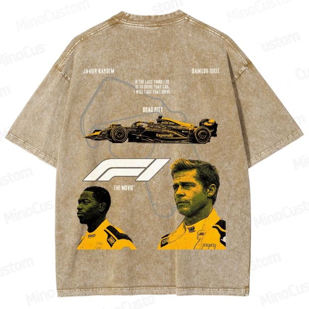 Formula 1: The Movie Retro Racing Drama Graphic Washed Vintage T-Shirt