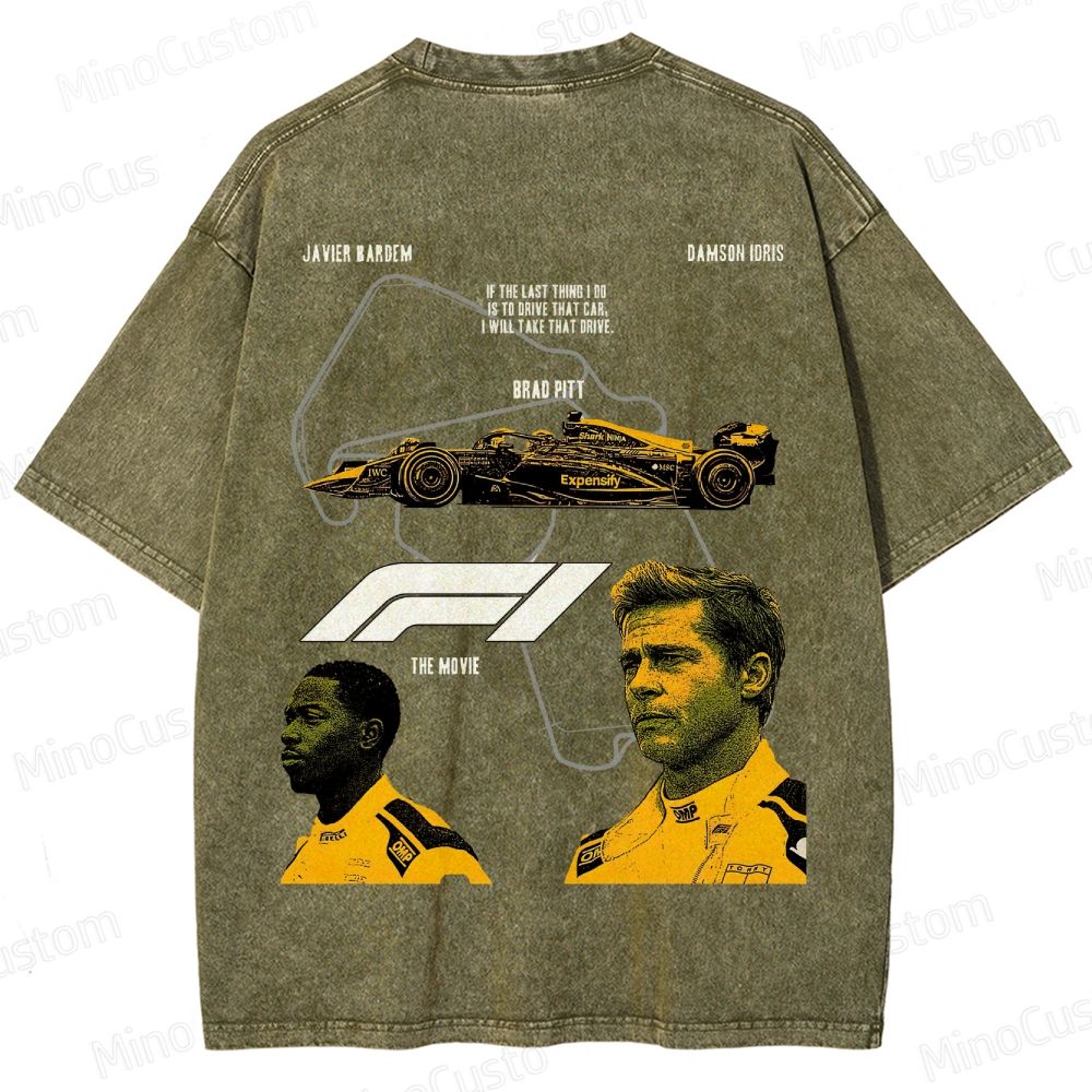 Formula 1: The Movie Retro Racing Drama Graphic Washed Vintage T-Shirt