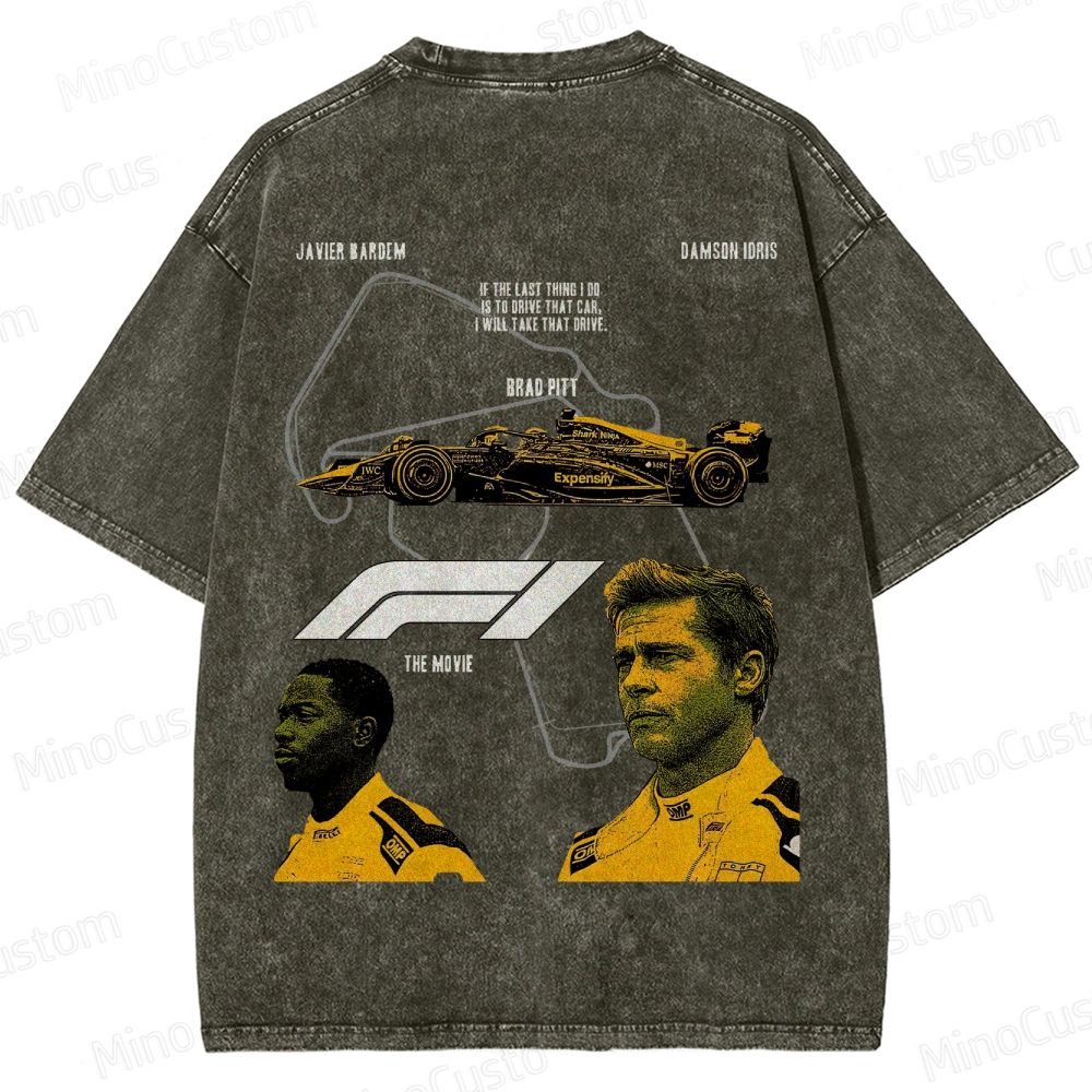 Formula 1: The Movie Retro Racing Drama Graphic Washed Vintage T-Shirt