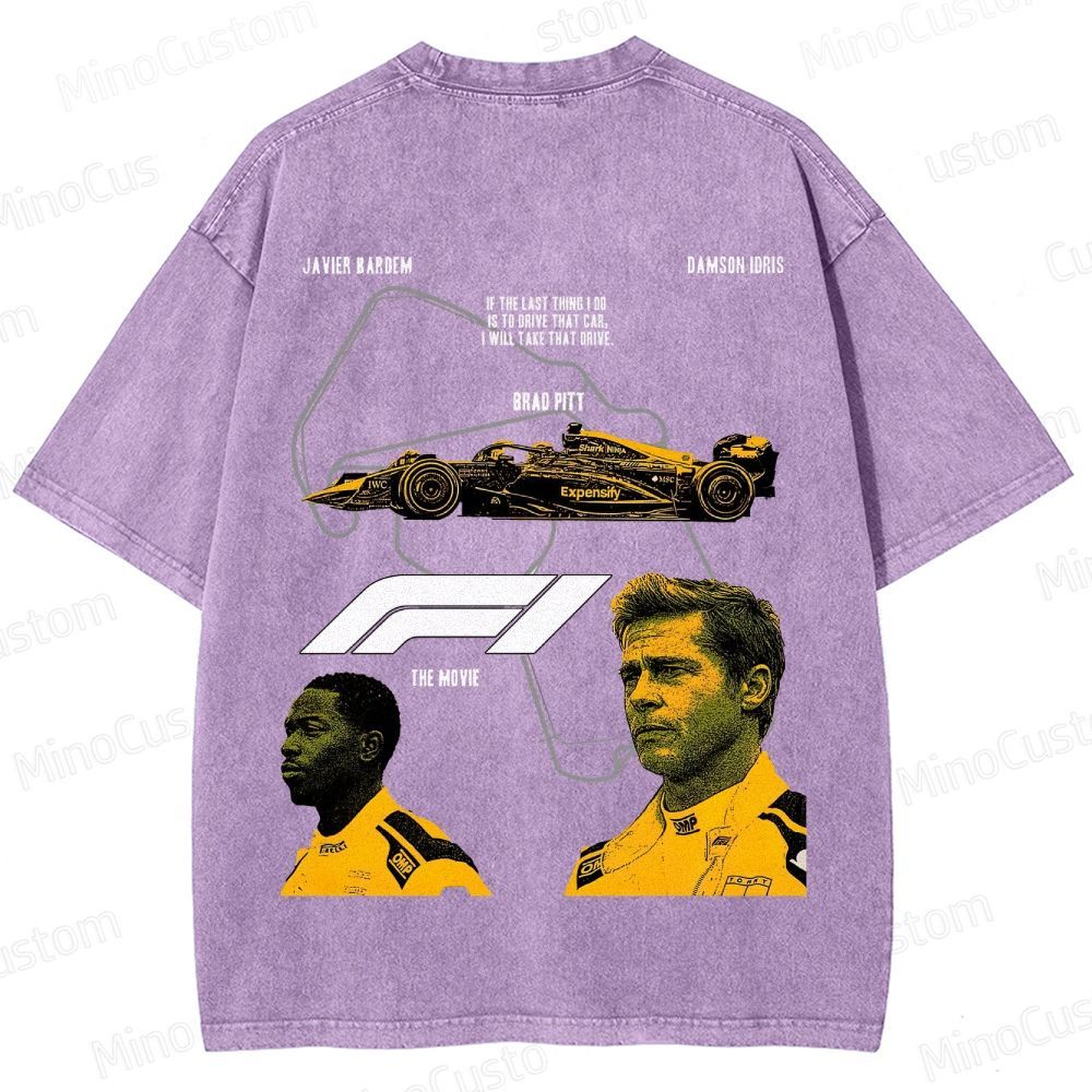 Formula 1: The Movie Retro Racing Drama Graphic Washed Vintage T-Shirt