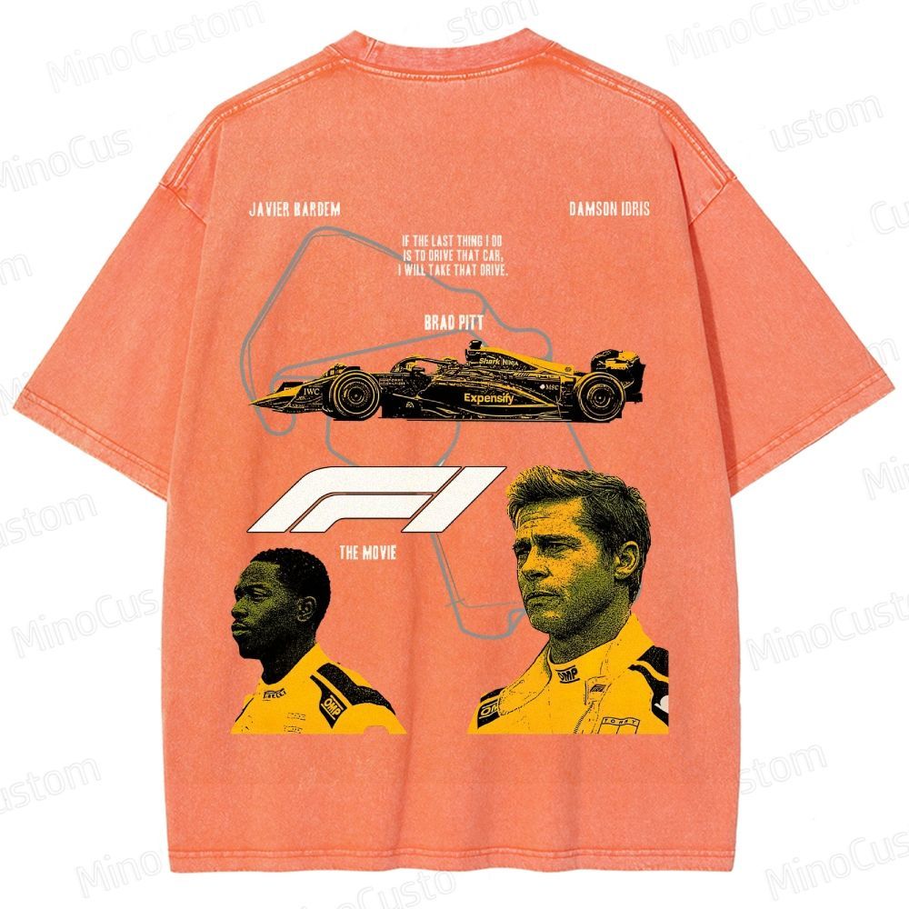 Formula 1: The Movie Retro Racing Drama Graphic Washed Vintage T-Shirt