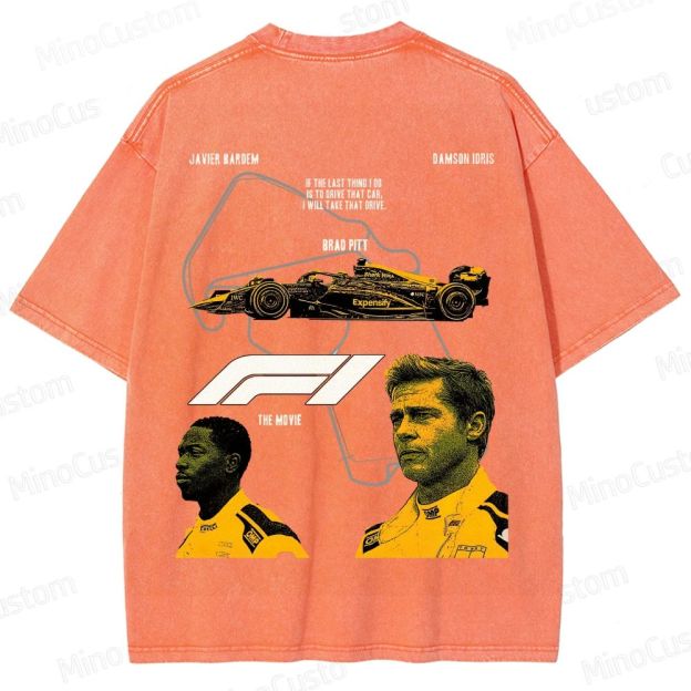 Formula 1: The Movie Retro Racing Drama Graphic Washed Vintage T-Shirt