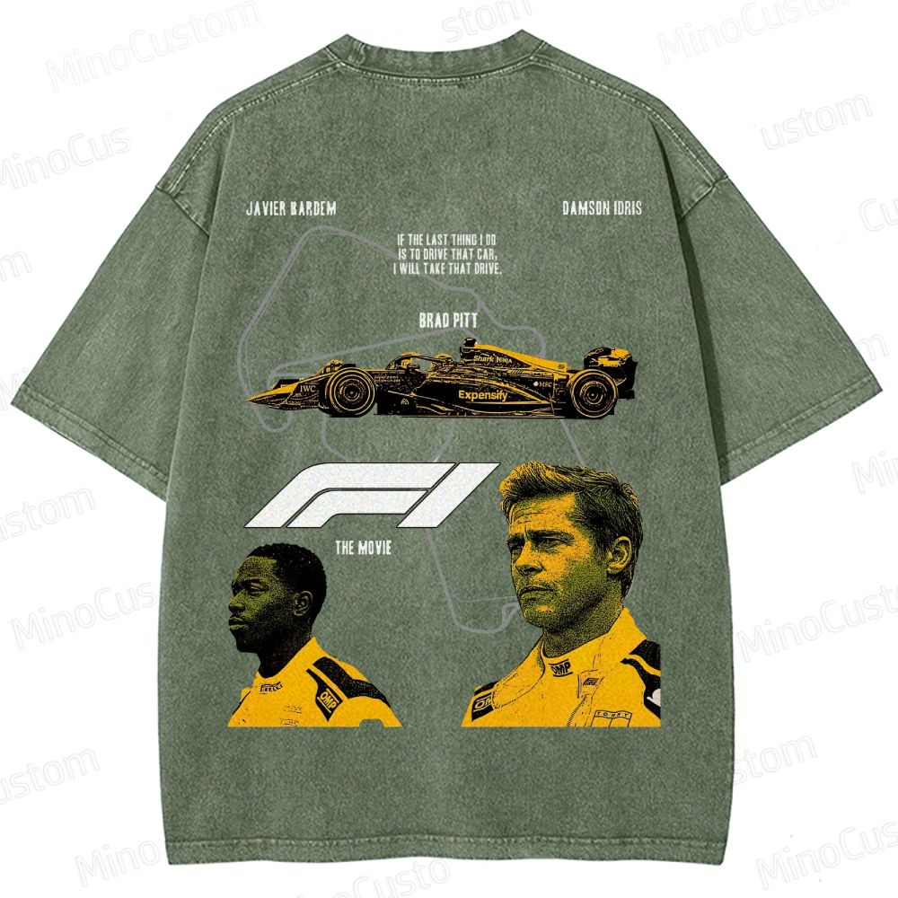Formula 1: The Movie Retro Racing Drama Graphic Washed Vintage T-Shirt