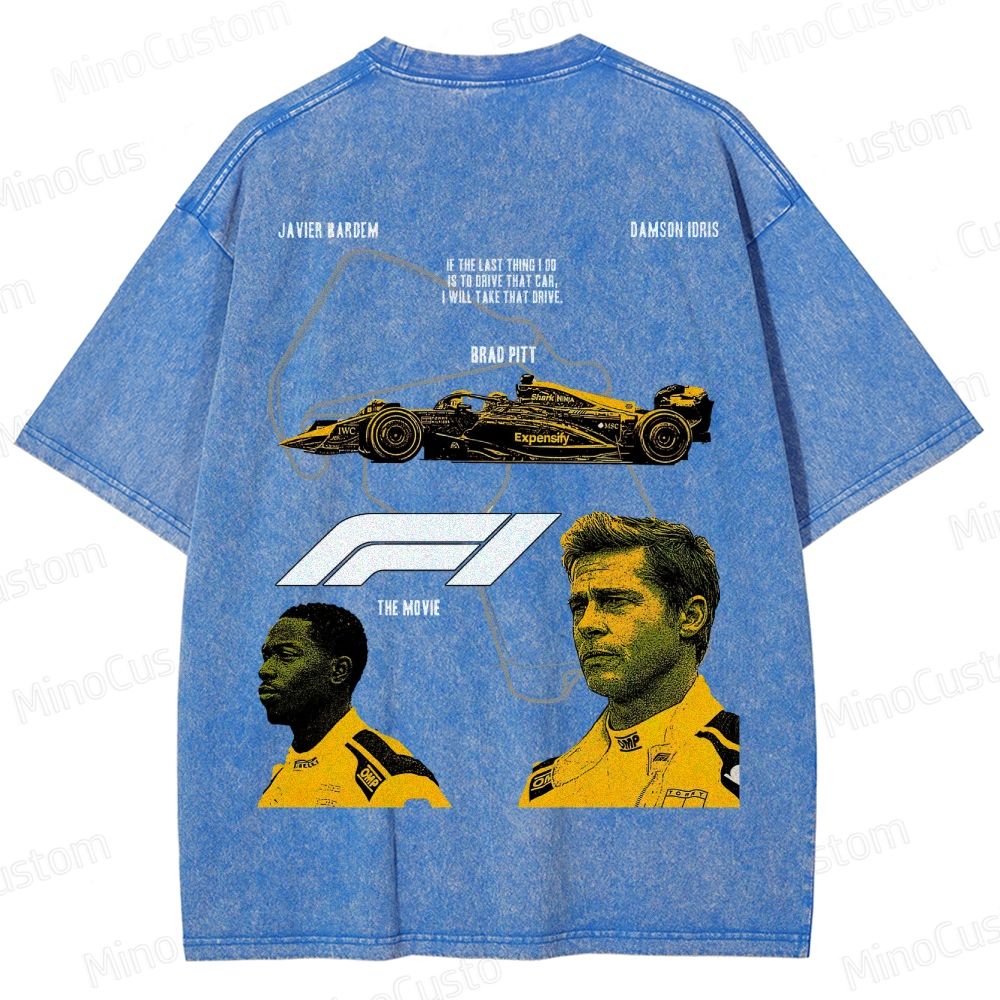 Formula 1: The Movie Retro Racing Drama Graphic Washed Vintage T-Shirt