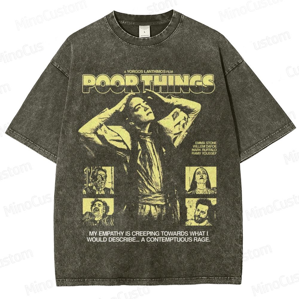 Poor Things Retro Fantasy Comedy Drama Graphic Washed Vintage T-Shirt