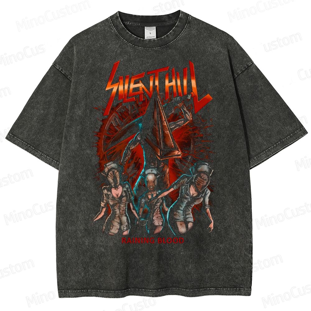 Pyramid Head & Nurses Washed T-Shirt 