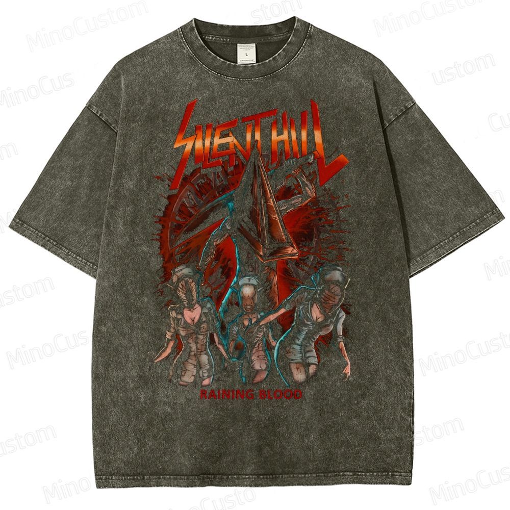 Pyramid Head & Nurses Washed T-Shirt 