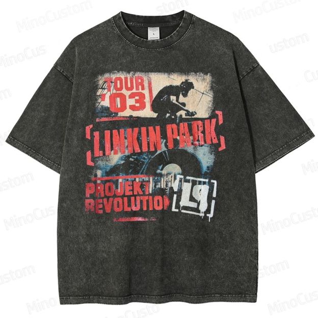 Vintage Style Linkin Park Projekt Washed T-Shirt