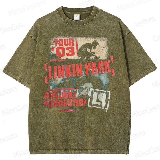 Vintage Style Linkin Park Projekt Washed T-Shirt