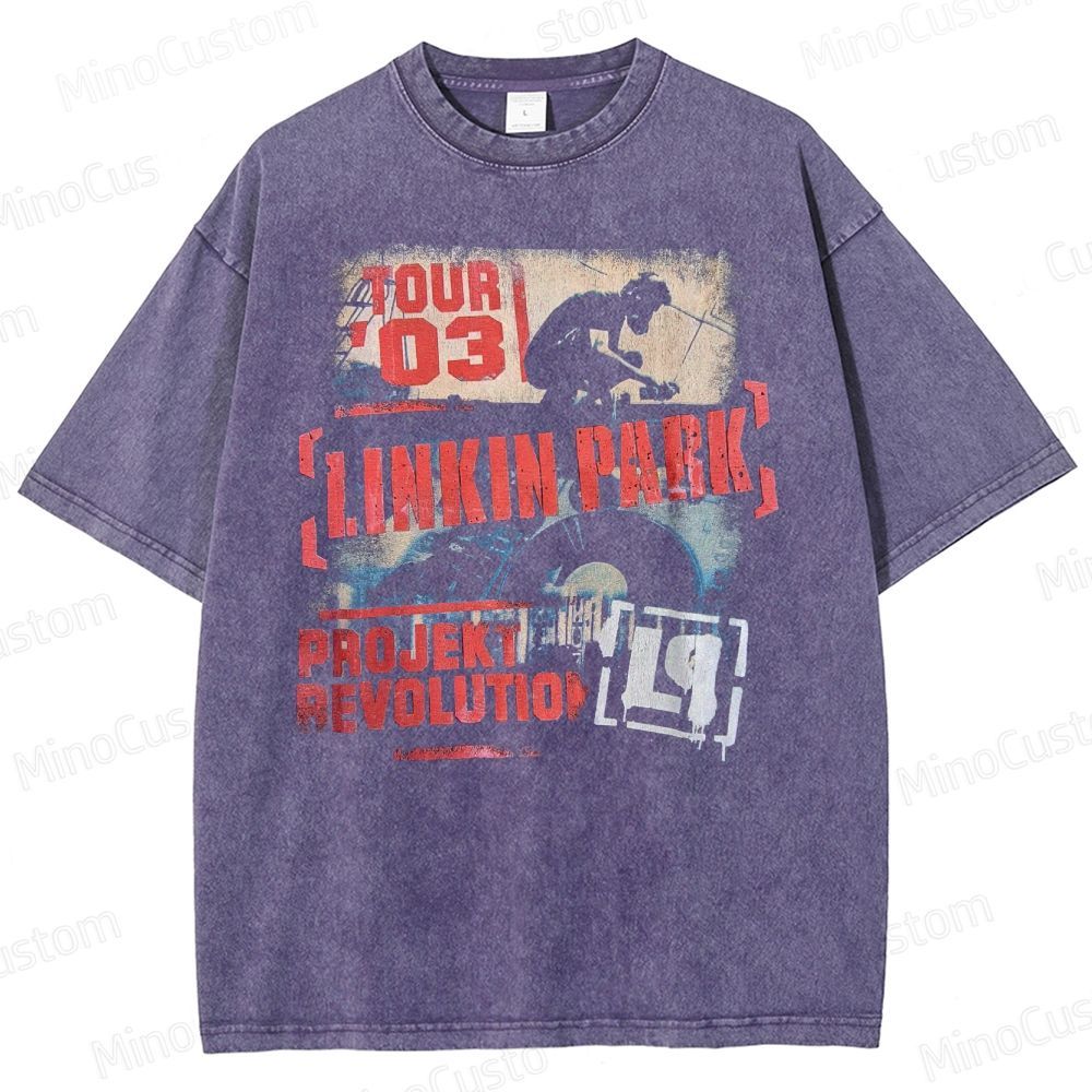 Vintage Style Linkin Park Projekt Washed T-Shirt