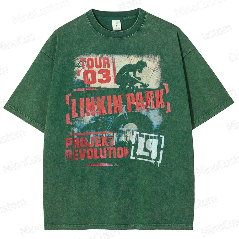 Vintage Style Linkin Park Projekt Washed T-Shirt