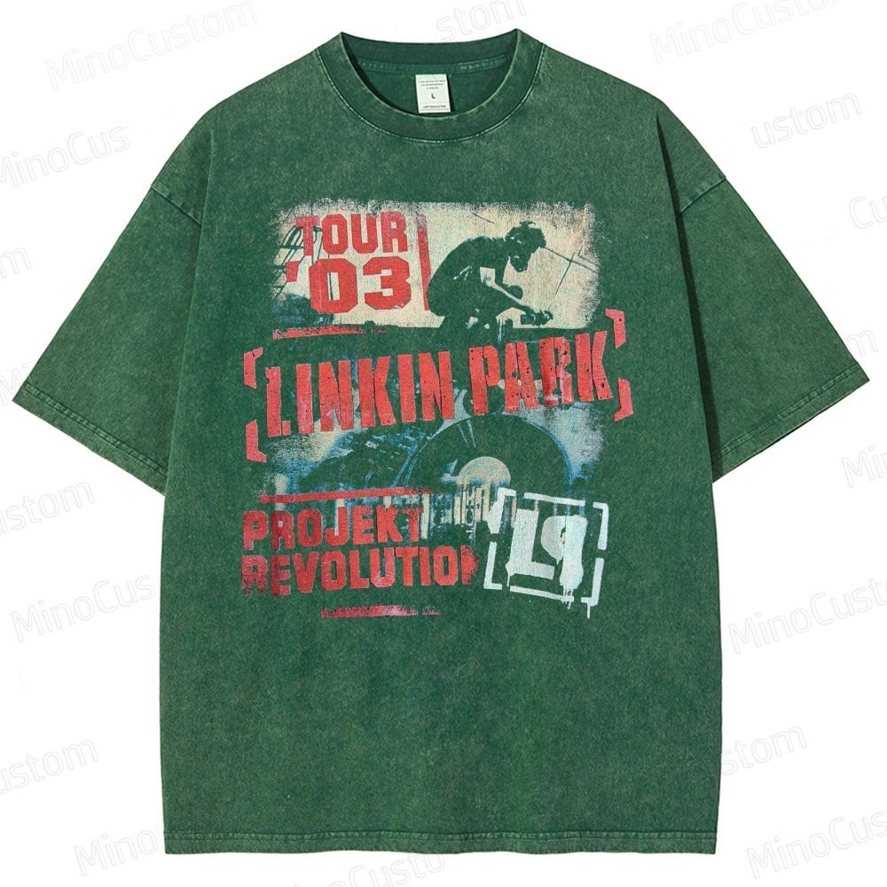 Vintage Style Linkin Park Projekt Washed T-Shirt