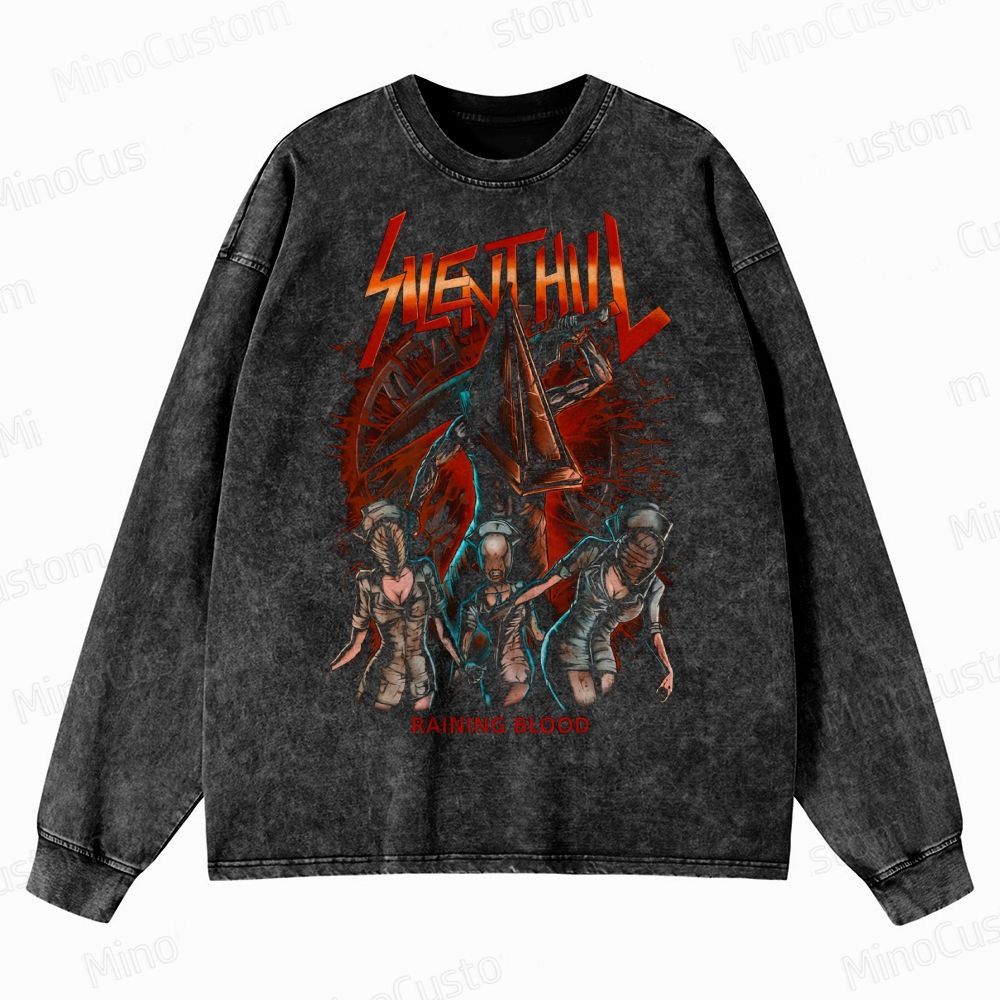 Pyramid Head & Nurses Crewneck Washed Sweatshirt