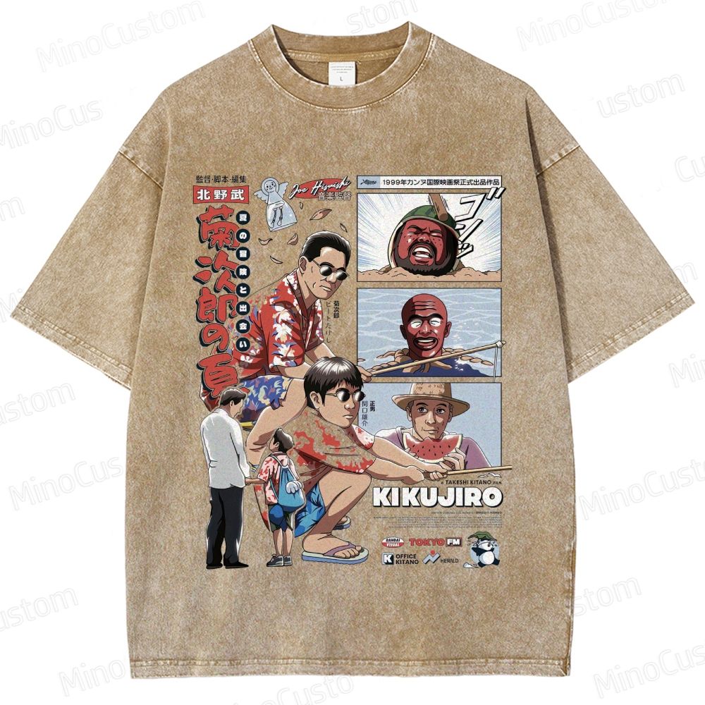 Kikujiro Retro Japanese Comedy Drama Graphic Washed Vintage T-Shirt